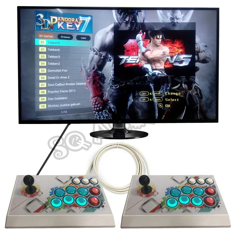 Новейшая игровая консоль RYU для аркадной игры, 3D игры для домашнего использования, могут использоваться дополнительные игры 2263 в 1(10 из 3D игры) pandora box game josytick