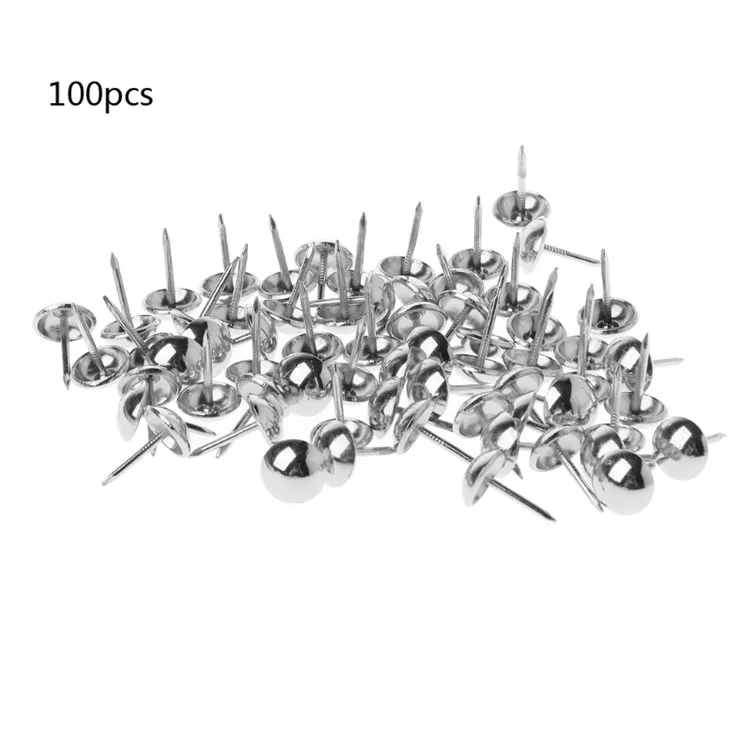 Stainless steel 100 шт антикварные латунные мебельные гвозди мебельные штифты - Цвет: Stainless steel