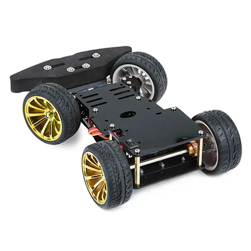 4WD RC умный автомобиль шасси с металлическим рулевым редуктором сервоподшипник комплект управляется Arduino 4 колеса Робот Модель Diy RC игрушка