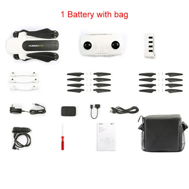 sets 1 Hubsan H117S Zino gps 5,8G 1 KM brazo plegable FPV con cardan UHD 4 K cardan de 3 ejes Радиоуправляемый Дрон Квадрокоптер RTF de alta velocidad - Цвет: sets 1