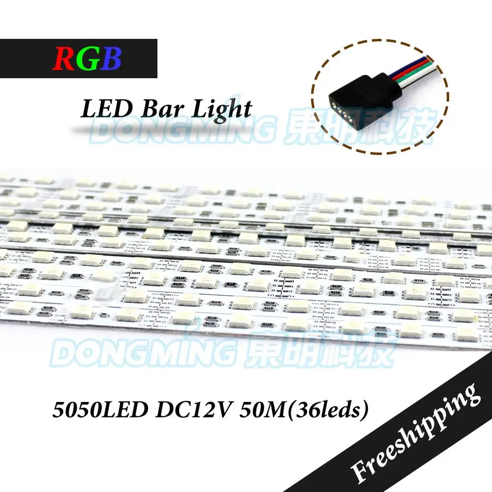 С фабрики 10/15/20 штук SMD 5050 RGB 50 см 0,5 м постоянного тока, 12 В, 36 Алюминий светодиодный жесткий luces светодиодный полоса светильник шкаф