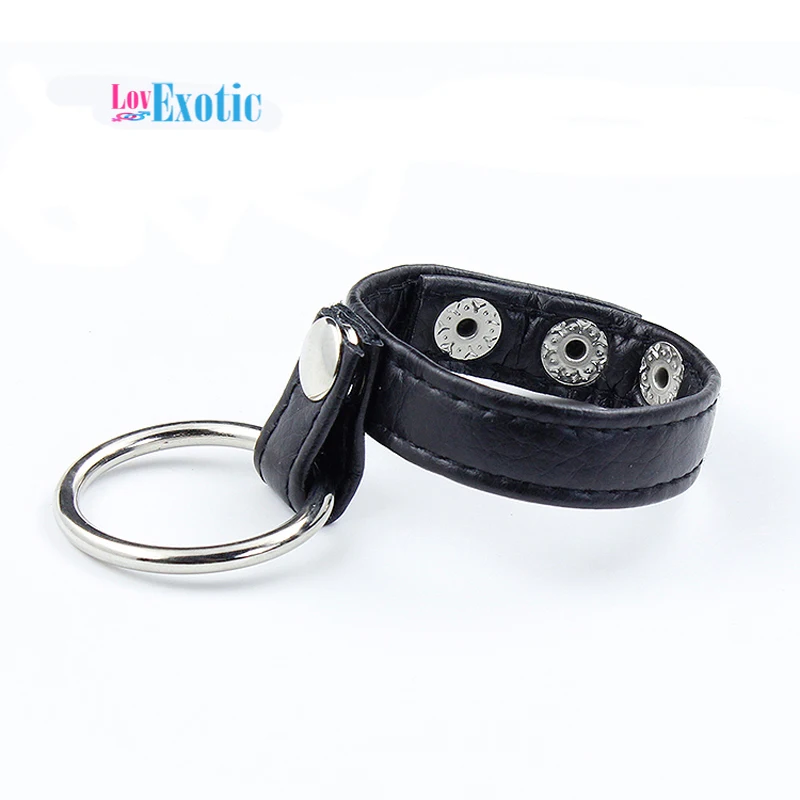 Регулируемый мошонки Связывание пояс с металлическим кольцом из искусственной