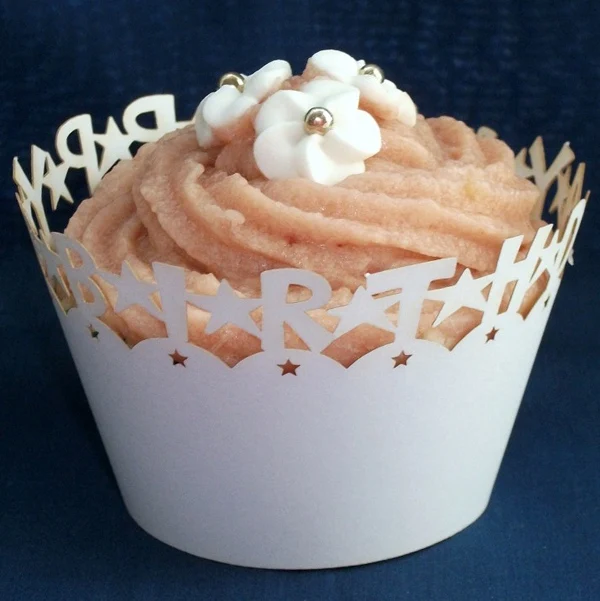 white happy birthday 12 шт. синий принц Лазерная резка Кекс Обертка маффины чашка торт чехол лайнер для мальчиков на день рождения - Цвет: white happy birthday