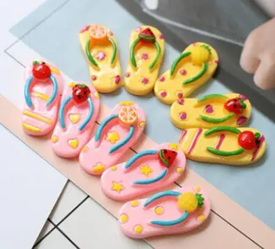 

Fruit Slippers Theme Resin Accessories Mobile Phone Shell DIY Material Refrigerator Stickers Home Decoration Accessories