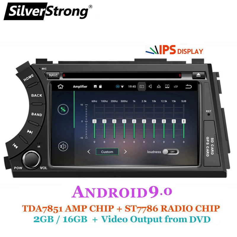 SilverStrong ips Android9.0 2DIN автомобильный DVD для Ssangyong Actyon Kyron DVD видео выход на подголовник автомобиля gps 2 din для korando