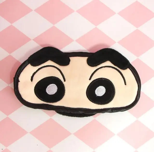 1 шт. Милая японская маска для глаз Crayon Shinchan мультяшная маска для сна плюшевая повязка для глаз плюшевая игрушка - Цвет: 1