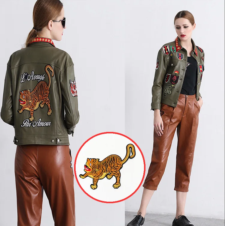 Нежная вышивка Большой патч тигровый ремонт аксессуары для заплаты одежды