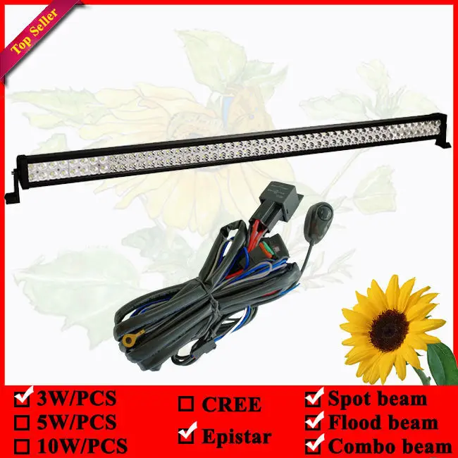 

12V 300W 50" LED OFF ROAD BAR With a set of wiring harness including Relay & 40A fuse & switch & over 3m cable 52inch Led Bar
