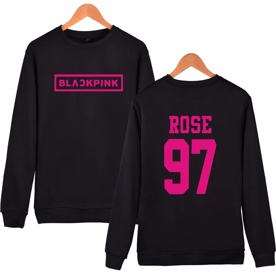 oversize-худи sweatshir Мужчины Женщины поп blackpink спортивный костюм Толстовки moletom feminino Дженни Роза Lisa jisoo Пуловеры для женщин 4XL - Цвет: BlackROSE