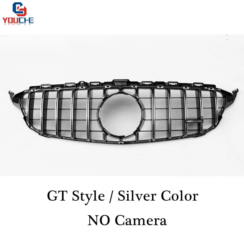GT Silver Решетка Переднего Капота W205 для Mercedes C W205 AMG посылка C180 C200 C250 C300 C350- GT/Diamond/AMG стильная решетка - Цвет: GT Silver