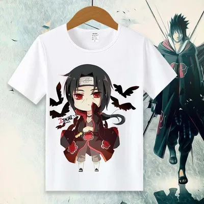 017 Новая футболка с Наруто Аниме Футболка женская футболка Janpan Uchiha Sasuke Косплей топы Мужские футболки с коротким рукавом - Цвет: 017