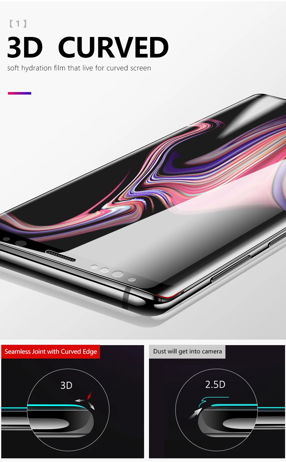 CHYI 3D изогнутая пленка для samsung Galaxy Note 9 Защита экрана с инструментами полное покрытие для samsung Note 9 не закаленное стекло