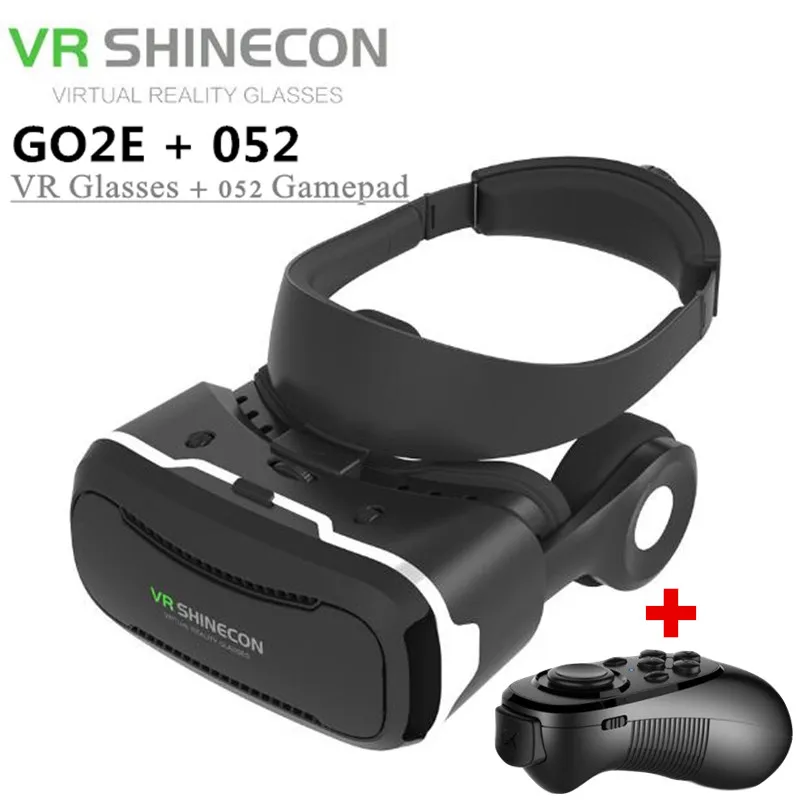 Оригинальная VR Виртуальная реальность 3D очки коробка стерео VR Google картонная гарнитура шлем для IOS Android смартфон, Bluetooth рокер - Цвет: GO2E add 052 gamepad