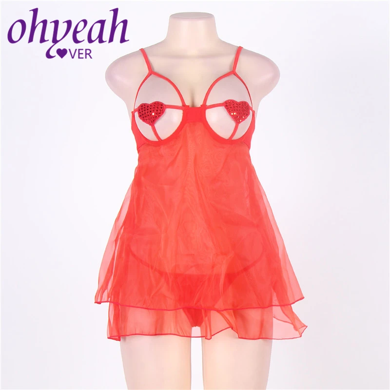 Ohyeahlover Deguisement Femme Ropa Interior Mujer Sex Erotica красная открытая чашка мини-платье большого размера с завышенной линией талии RM70064 пилонный танец эротический белье