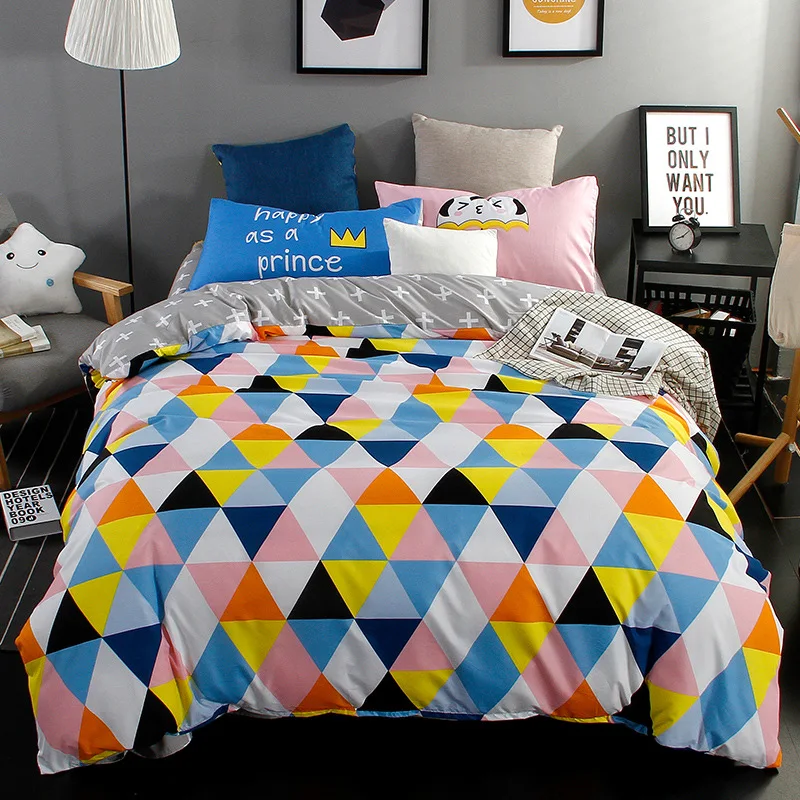 Creative Fruit Pattern 3/4 pcs Bedding Set Kids Bedlinen 1.5m 1.8m 2.0m Flat Sheet Bed Linens Queen Twin Double Size Duvet Cover | Дом и сад