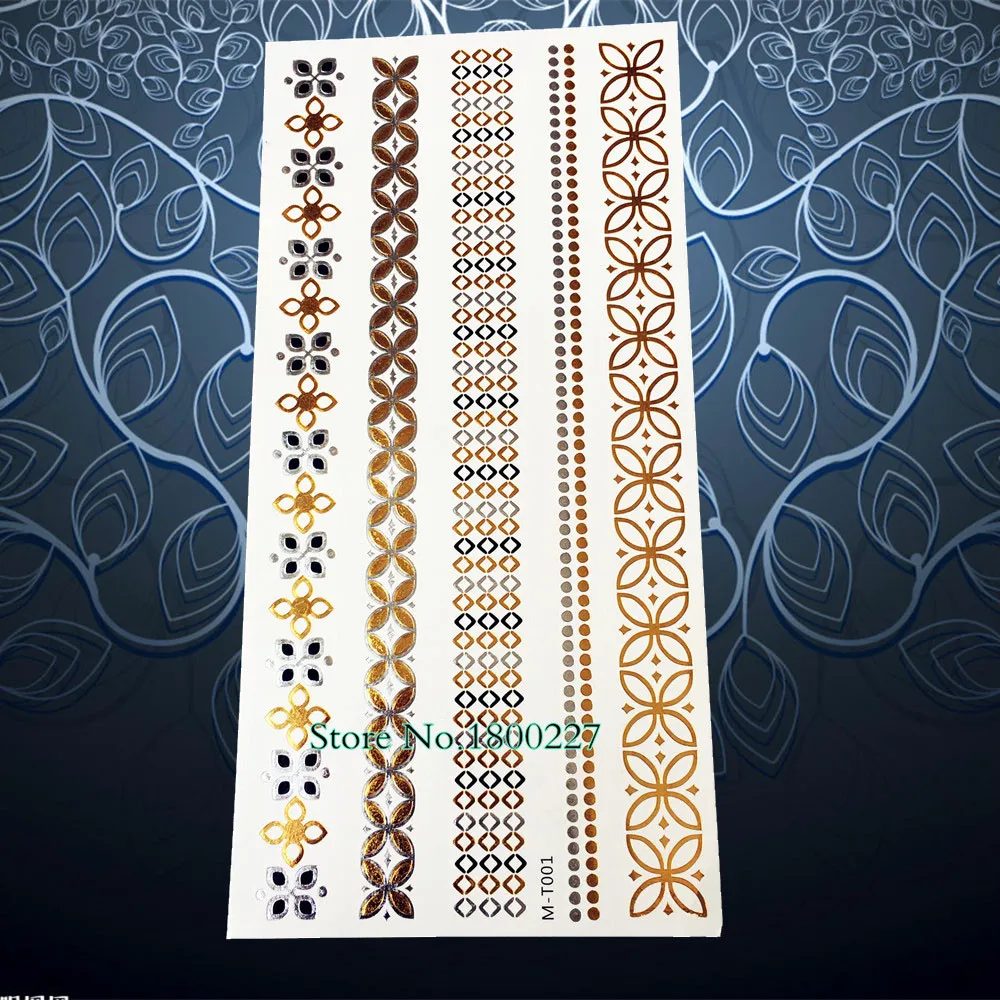 Сексуальная Золотая Корона с изображением слона металлическая татуировка