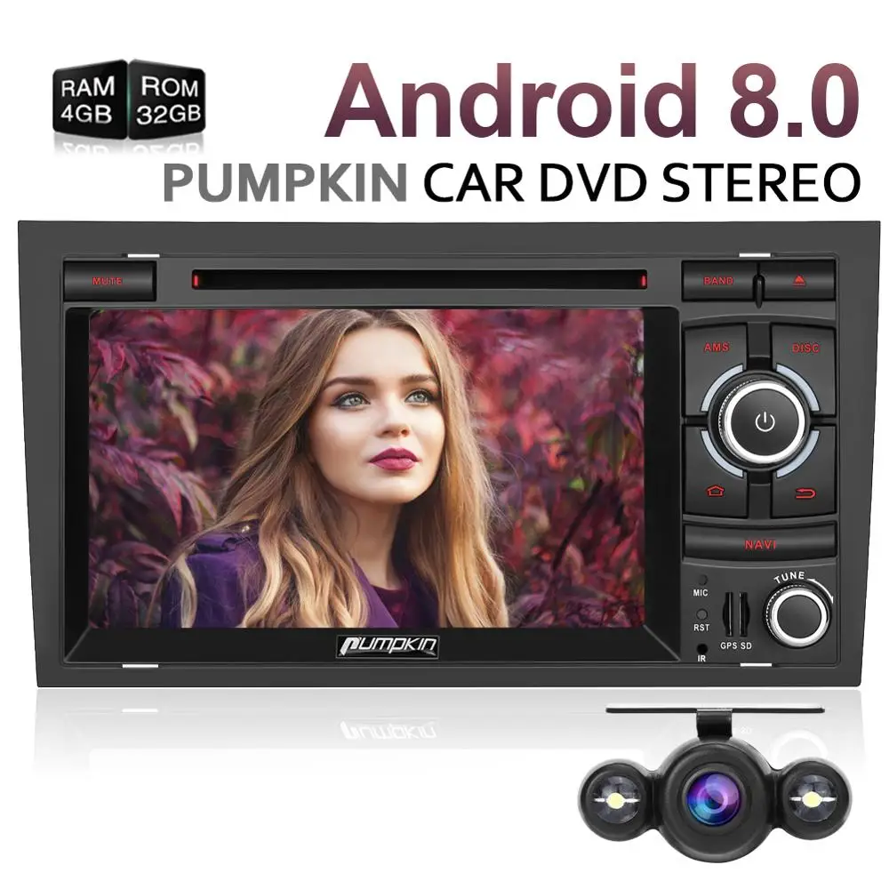 Тыква Восьмиядерный 7 &quotAndroid 8 0 автомобильный Радио DVD плеер GPS навигация 4 ГБ 32