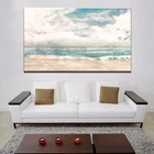70x100 см-печать на холсте, настенное искусство-бирюзовый Современный абстрактный пляжный холст для серфинга, настенные картины на холсте для декора гостиной