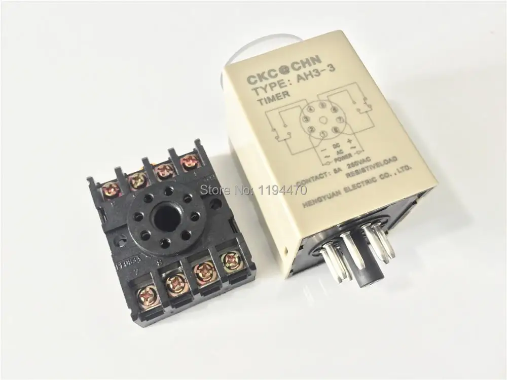 5 компл./лот AH3-3 DC 12V 30S питание на таймер задержки Реле времени 12VDC 30sec 0-30 second 8