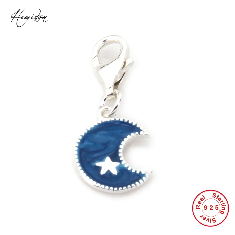 Hemiston Thomas Small Lovely Blue Moon Star 100% 925 Sterling Silver Charm Jewelry for Women and Men Party Gift TS 703A | Украшения и
