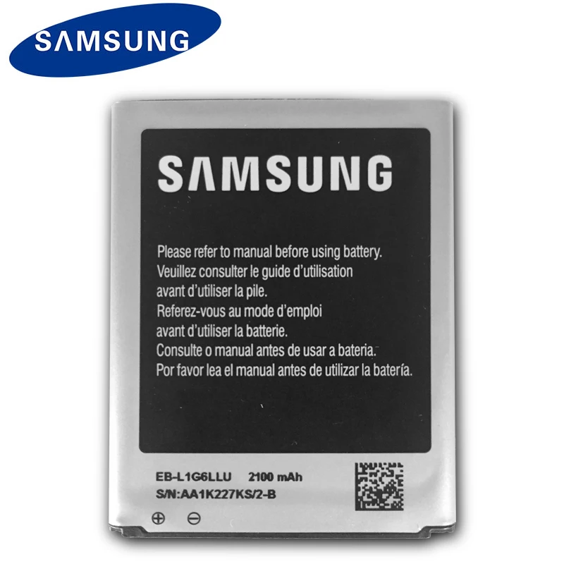 

Оригинальный аккумулятор Samsung для Galaxy S3 i9300, i9308, i747, i535, L710, T999, 2100 мА ч, EB-L1G6LLU, NFC