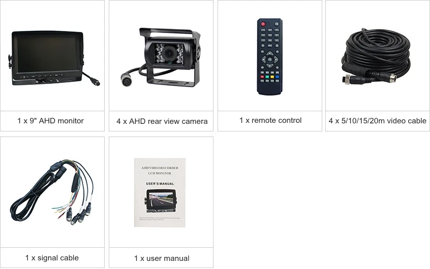 DIYKIT AHD 9 дюймов Сплит QUAD Автомобильный Монитор 960 P AHD IR ночного видения камера заднего вида Водонепроницаемая с sd-картой видео запись