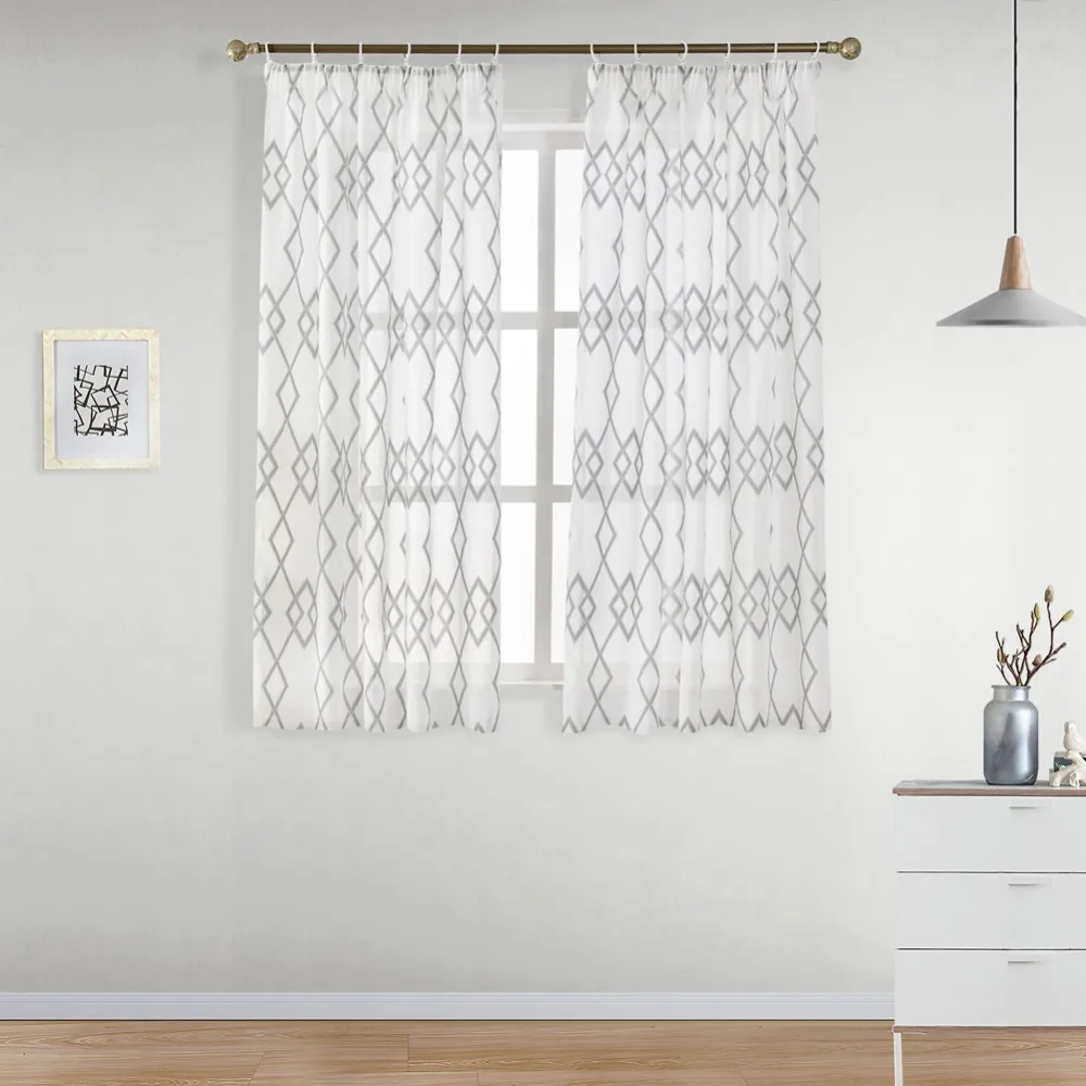 Готовые короткие оконные шторы NAPEARL для спальни Геометрическая драпировка на
