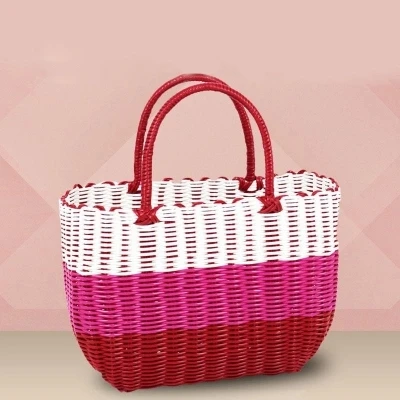 Детские закуски пластиковая синяя корзина для покупок Ретро ванная Косметика