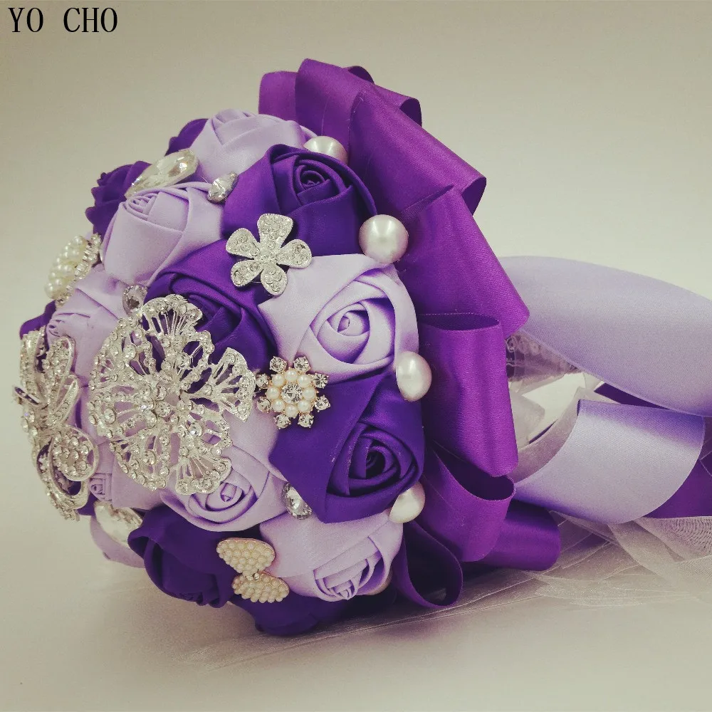 Букет невесты ручной работы с цветами и бриллиантами ювелирные изделия