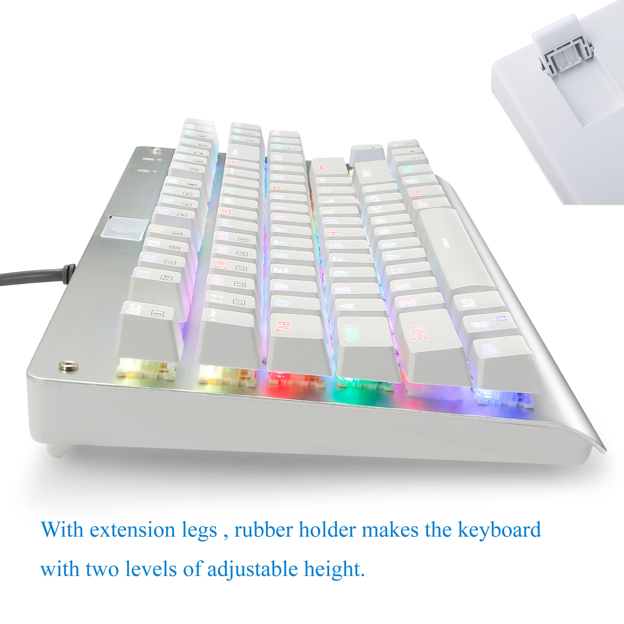 Z-77 Eagle RGB с подсветкой Tenkeyless Механическая игровая клавиатура 87 ключ синий переключатель анти-ореолы тактильная Clicky Gamer клавиатура