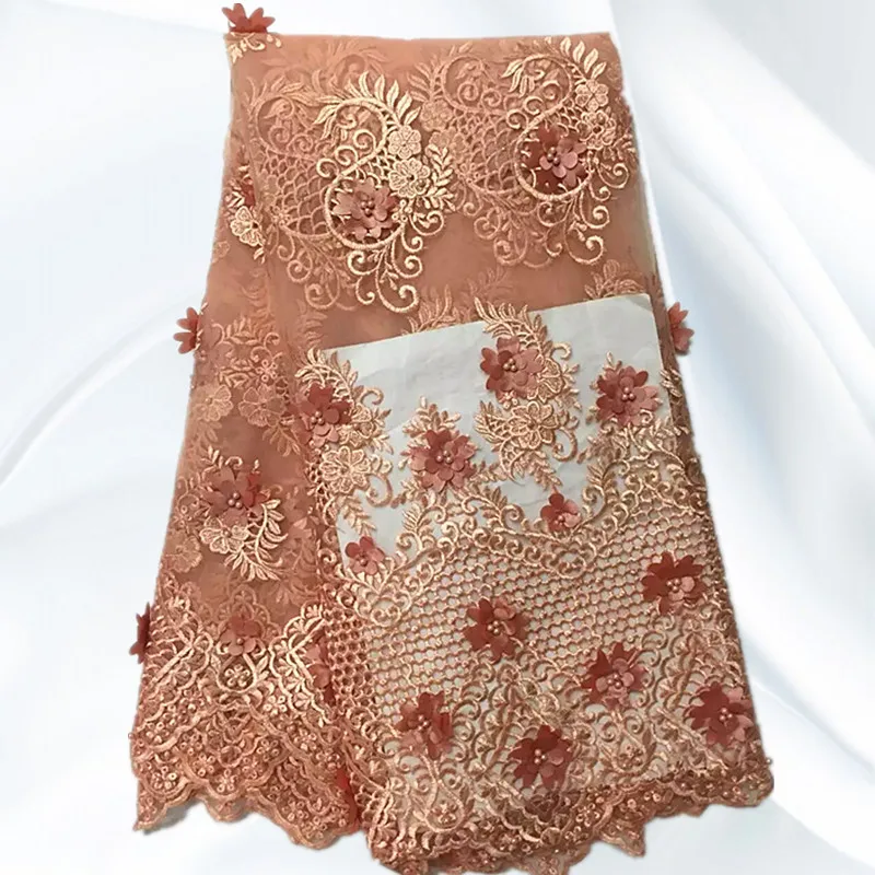 ZLN119 Черный Высокое Качество Африканских Кружева Тюль С Бисером Мода Аппликация