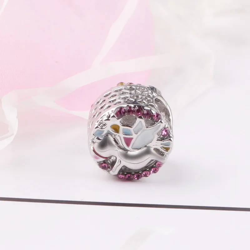 P-127 Браслет Pandora с бусинами,, сделай сам, подвески, весна, новинка, Дамбо, розовая божья коровка, багажные наушники, слон, ожерелье, подвеска - Цвет: P-127