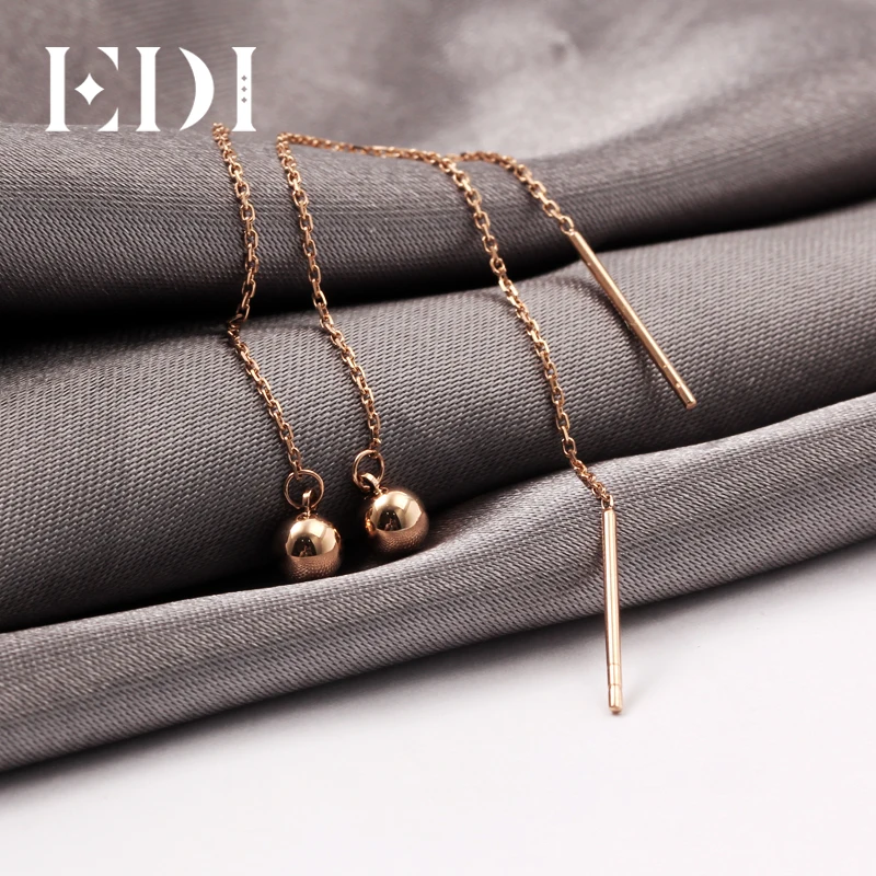 Женские серьги подвески из розового золота 18 карат|Серьги-подвески| |