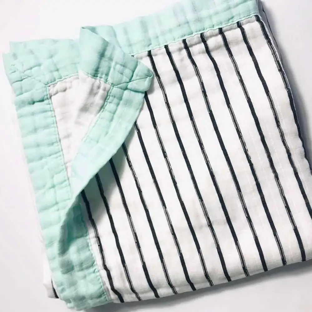 four layer strip Лидер продаж, четырехслойное детское муслиновое одеяло из бамбука, муслиновое дерево, пеленание лучше, чем Aden Anais, детское бамбуковое одеяло, детское одеяло - Цвет: four layer strip