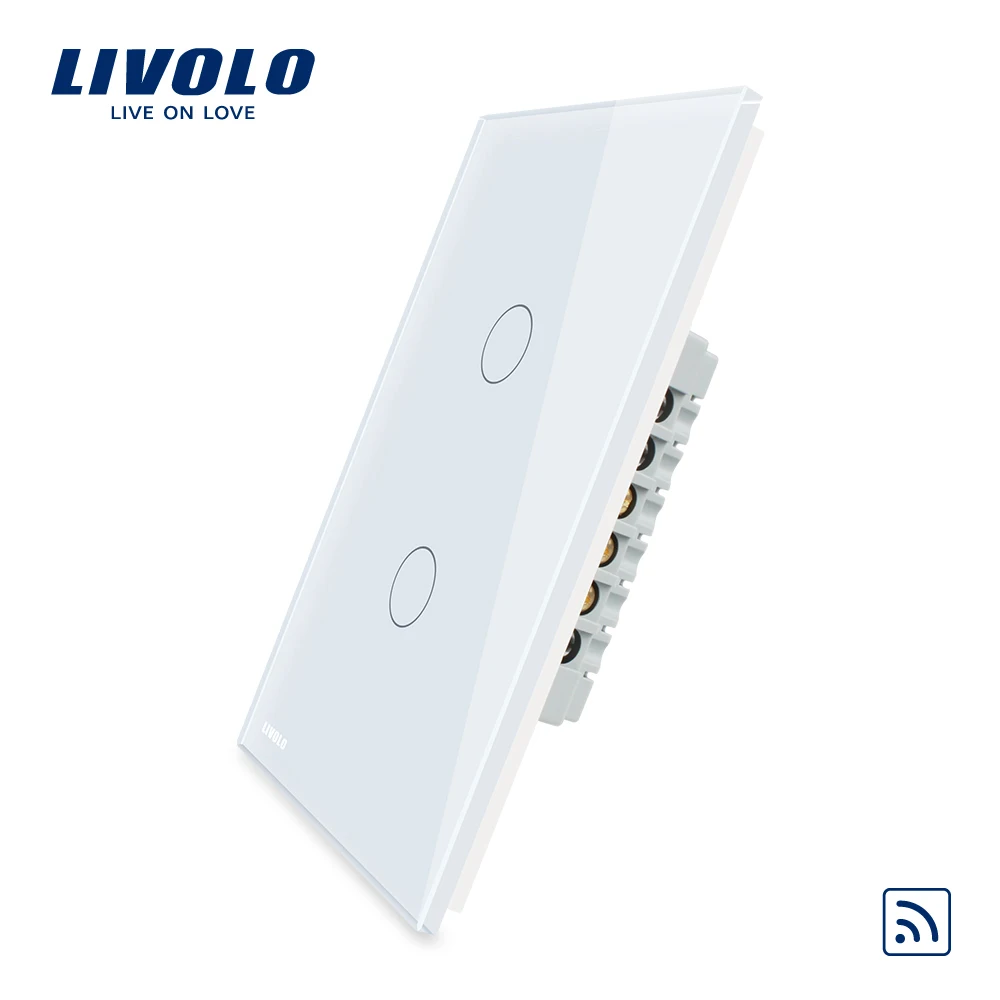 Livolo US стандартный дистанционный переключатель AC 110 ~ 250 В белая/черная стеклянная