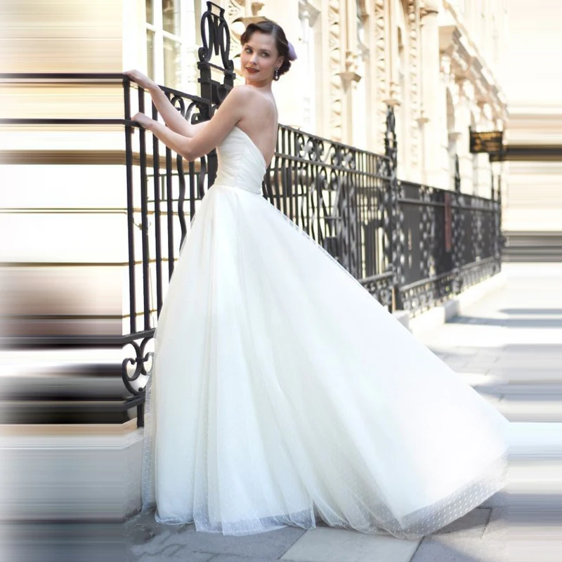 

Simple White Ball Gown Wedding Dress Summer Style Sweetheart Open-Back Wedding Dresses Vestido De Casamento Robe De Mariage