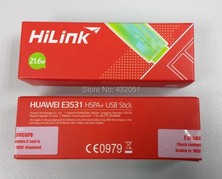 

Hilink Unlocked Huawei E3531 HSPA 21.6Mbps Data Card 3g USB Modem surf stick