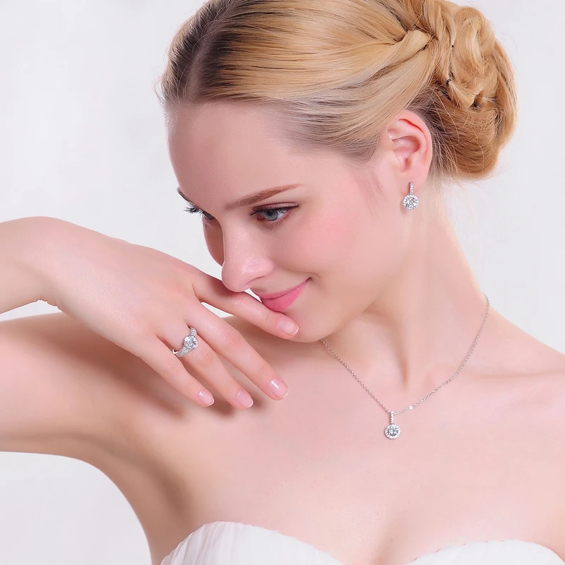 LZESHINE роскошный комплект ювелирных изделий Серебро Цвет micro декор кубический