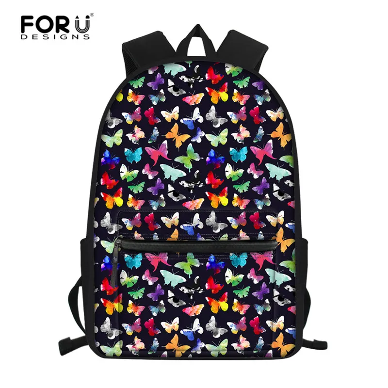 Женский школьный ранец с разноцветными бабочками FORUDESIGNS школьные ранцы для