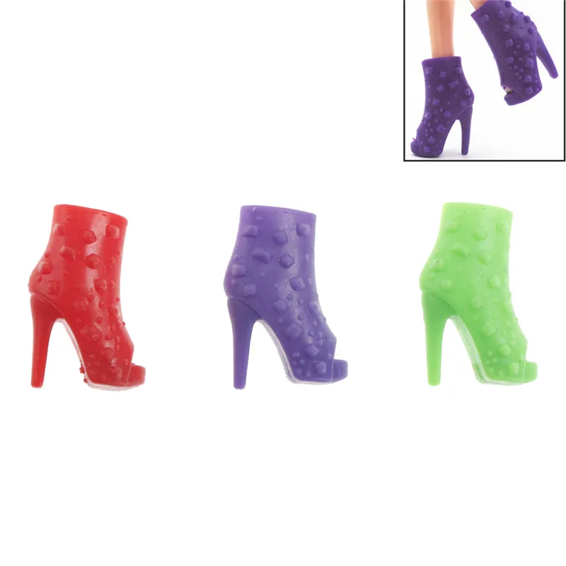 TOYZHIJIA 10 Пар Модных кукол обувь с открытым носком для Барби вечевечерние подарок