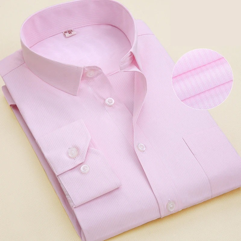 Модная брендовая мужская рубашка с длинным рукавом Весенняя однотонная деловая
