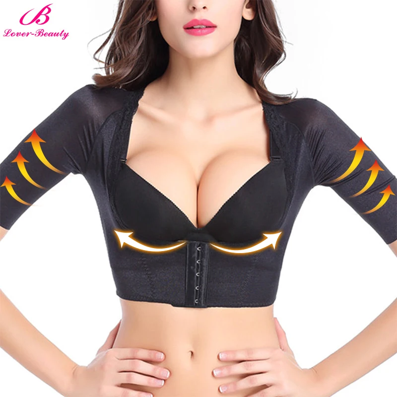 Lover beauty, женское корректирующее белье, топы на бретелях для похудения, короткий рукав, Корректирующее белье для рук, пуш-ап, грудь, корсет для коррекции осанки