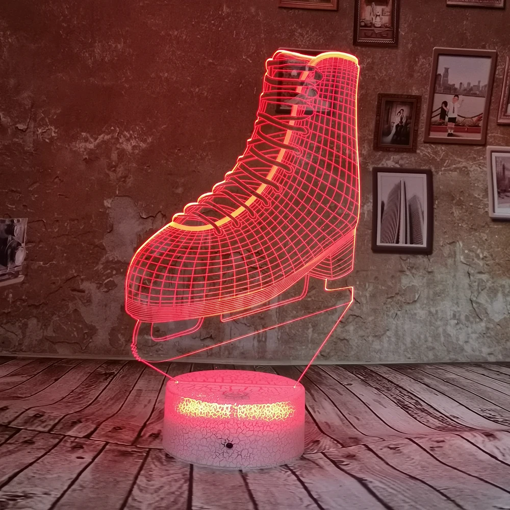 Прямая поставка крутые RGB коньки для льда 3D светодиодный ночник цветной 7 видов