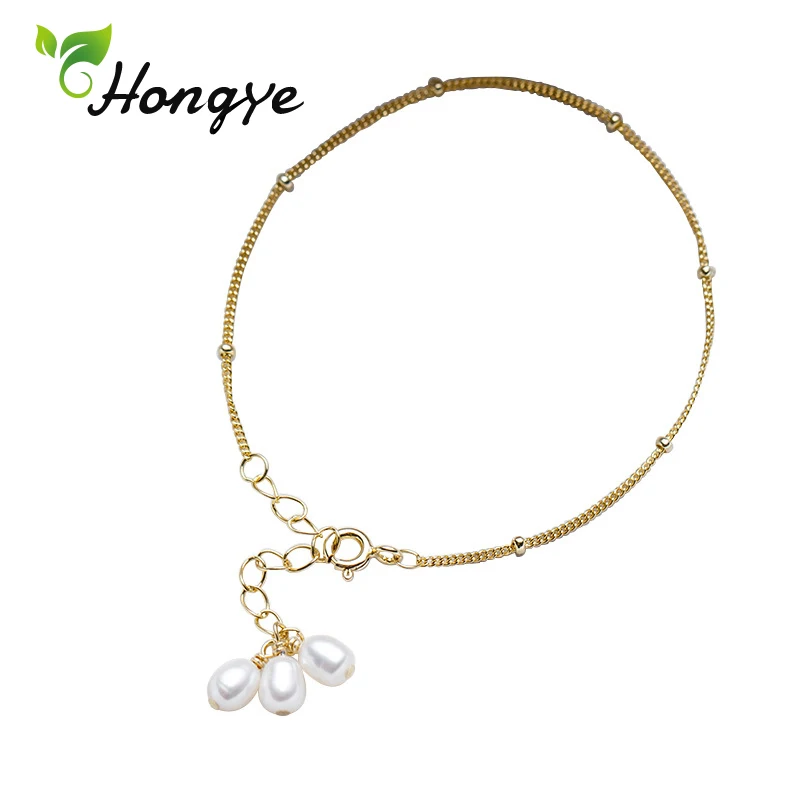 Hongye Новый Модный жемчужный браслет регулируемый золотой цвет наручные