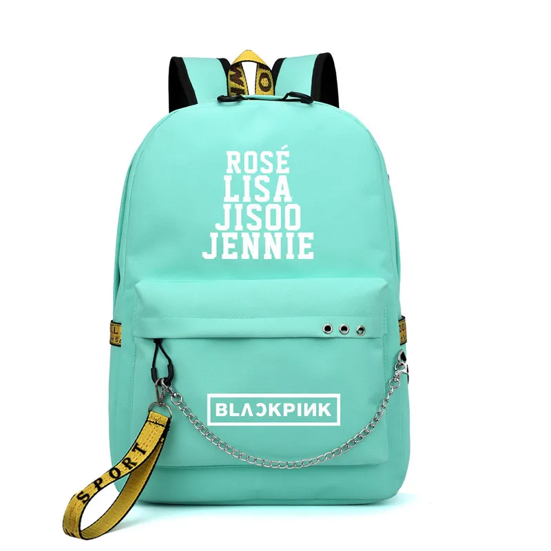 Kopo BlackPink Rose Lisa JENNIE USB Рюкзак Школьные сумки черный розовый Mochila дорожные сумки рюкзак на цепочке для ноутбука USB порт для наушников