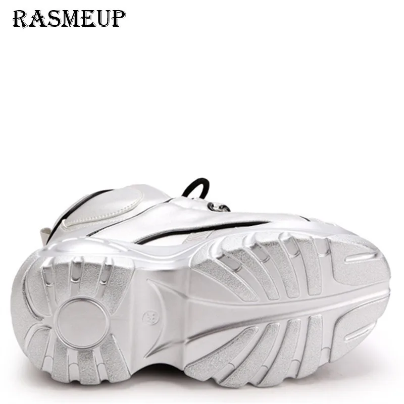 Женские кроссовки на платформе RASMEUP серебристые белые розовые повседневные для
