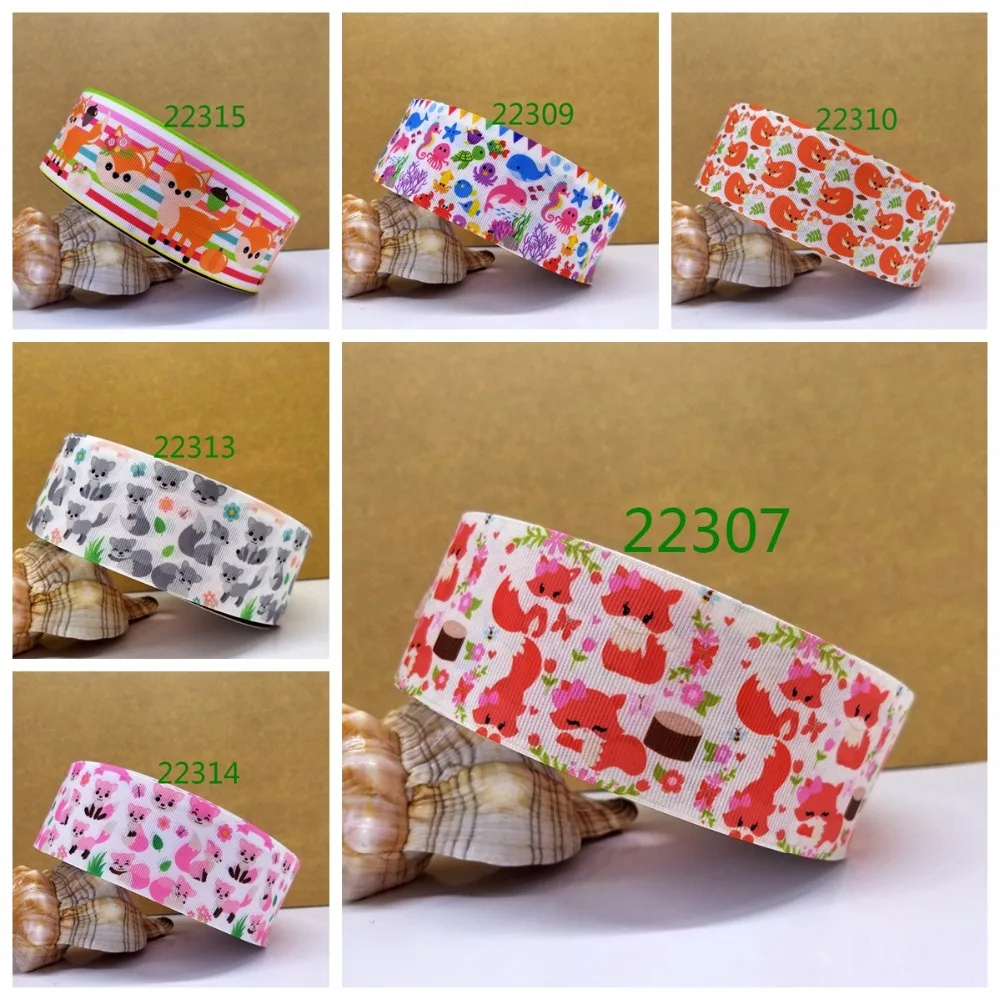 Бесплатная доставка 50 ярдов лиса лента напечатанная grosgrain 22315|Ленты для шитья| |
