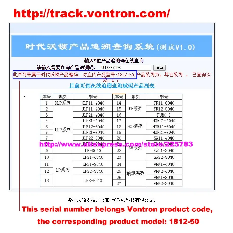 Фильтр для воды Vontron ULP1812-50 Жилая 50 gpd RO мембрана для системы обратного осмоса бытовой очиститель воды NSF