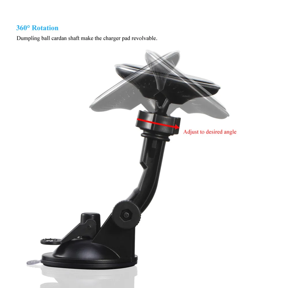 Вращающаяся на 360 градусов новая магнитная Беспроводная зарядка Qi автомобильное