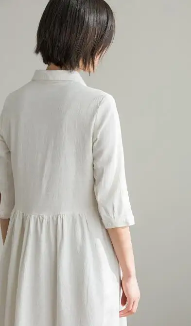 Белые летние платья женские из 100% льна весенние одежда|Женские платья| |